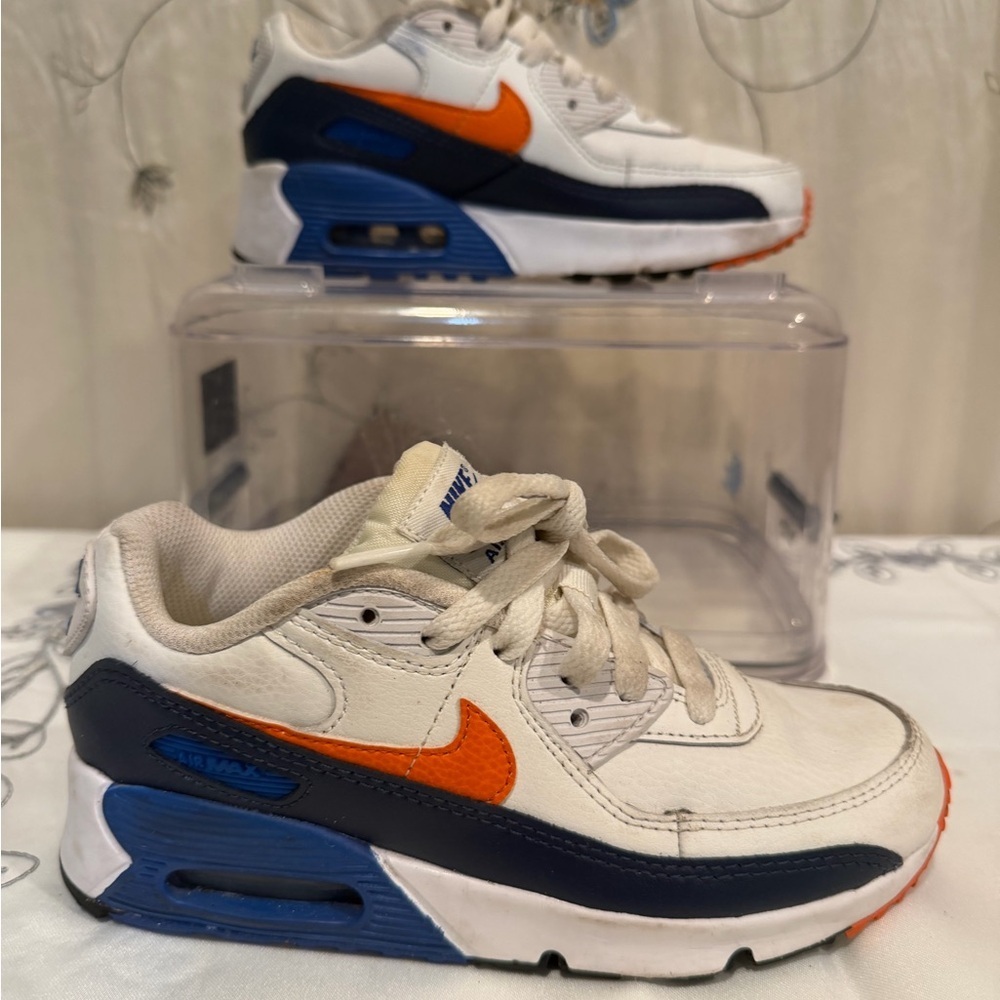 Nike Kids Sneakers - White, Navy, and Orange